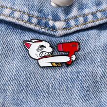 动漫猫珐琅胸针时尚装饰胸针饰品翻领包徽章珠宝礼品 2025 新款学校 Kpop 背包教师用品包饰可爱办公配件衬衫夹克圣诞节万圣节秋冬配饰，适合青少年、青年、男士、休闲、户外、运动、度假、毕业礼物、生日、日常穿着衣服别针有趣的教师礼物