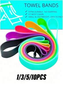 1/2/3/5/10pcs Silicone Towel Bands With Storage For Beach Chair Stretchable Beach Chair Bands Windproof Beach Towel Bands Colorful Beach Chair Clip Bands Beach Towel Holder Bands For Pool And Cruise Beach Essentials Travel Essentials Hawaiian Accessories (Color Random) Summer Travel, Vacation Holiday Bathroom Decor
