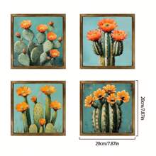 1 Stück Lebendige Kaktus Blume Kunst Holzschild | Rustikaler Landhausstil Wanddekoration Schild für Badezimmer, Garten, Café, Bar, Büro Dekoration, ideales Urlaubsgeschenk | Keine Elektrizität erforderlich | Wandbehang | Multifunktional | Holz