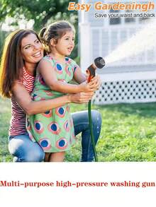 1 Stück Gartenschlauch Set mit Hochdruckbrause, Gartenschlauch Set, strapazierfähiger Gummi, universelle Anschlüsse, geeignet für Reinigung von Haus und Auto, Auto-Wasch-Zubehör, multifunktionales Garten Set, ausziehbares Schlauchdesign, Gartenschlauch