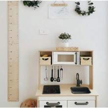 1 PIEZA Regla de altura de madera escandinava - Decoración de pared para medir el crecimiento - Decoración para la habitación del bebé y del dormitorio - Decoración del hogar - Decoración de la habitación/casa - Decoración de granja moderna para el jardín Herramienta de medición Pegatinas Pegatinas personalizadas