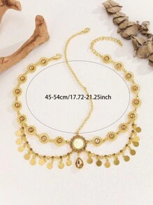 1 Stück modische goldene bohemische Haarschmuckkette, Quasten Pailletten Kopfschmuck Schmuck für Frauen, Braut Hochzeit