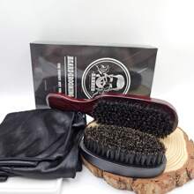4 In 1 360 Waves Brush Kit For Men & Women, Wave Brush Silky Durag Wave Cap Set - Including 2pcs Durag Caps & Brush With Wooden Handle, Silky Shine & Training, Curved Brush, Durag Cap Set, Du-Rag Extra Long Tails