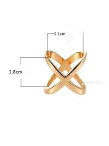 Bague en or à la mode pour femme, 1 pièce, en forme de croix, pouvant servir de pince à foulard ou à châle au quotidien.
