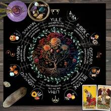 Party Games & Activities Enchanting 12 Constellation Tarot Tablecloth Mystical Vintage Floral Durable Polyester Witchcraft Astrology & Oracle Card Readings Ideal For Home Decor