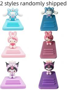 Sanrio 1 pezzo Supporto per telefono o tablet con figure di personaggi Kawaii di Hello Kitty e Kuromi, decorazione da scrivania a forma di personaggi anime, regalo di compleanno