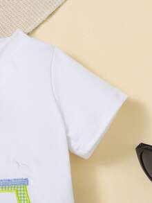 2 Pieces Summer Outfit Toddler Baby Boy Sailing Short Sleeve T-Shirt Plaid Shorts Set Baby Boys Clothes