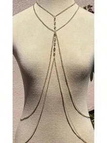 2025Hot Sale14K Body Chains Women, Layered Crossover Bikini Bra Body Jewelry, Summer Beach Belly Waist Chain - 金色 - 查看 5
