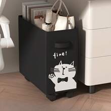 Panier de rangement mobile sous le bureau - panier de rangement multifonctionnel, essentiel pour l'organisation d'un bureau mobile, avec un motif mignon de chat - organisateur sous la table avec roulettes, panier en plastique pour fournitures de bureau pour la maison, l'espace de travail et l'école, pour la rentrée des classes