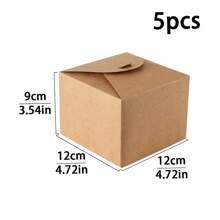 5 Stücke/10 Stücke große quadratische Kuchenbox, kleine Kraftpapier Backwarenbox für Kekse, Gebäck, Süßigkeiten, Mondkuchen Verpackung
