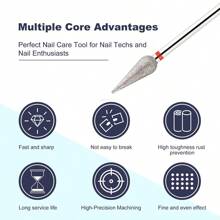 Set de 2 brocas para taladro de uñas para pulir, fresar, eliminar rebabas, equipos giratorios de molienda de gel y accesorios