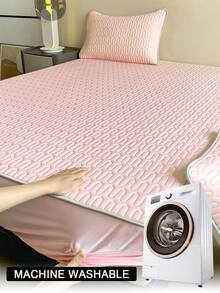 1 tấm vải trải giường mềm mại chống trượt bằng cao su Latex Ice Sensitive, nhẹ, thoáng khí, thấm mồ hôi cho giường, tấm bảo vệ nệm, khăn trải giường cho phòng ngủ, vỏ nệm cho giấc ngủ thoải mái - Hồng - Xem 10