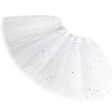 1pc Solid Color Ballet Tutu Skirt For Teenage Girls And Women, Thin Chiffon Puff Skirt, Ballet Dance Dress