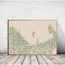 1 PIEZA Pintura abstracta simple de campo de golf verde para póster de juego de golf, cuadro en lienzo, arte de pared, imagen para decoración del hogar, regalo para salas de estar, dormitorios, comedores, con opción de marco moderno, pósteres, arte de pared, pinturas en lienzo