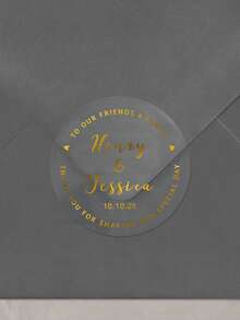 30-260张定制烫金婚礼贴纸，个性化姓名标签贴纸，定制日期圆形贴纸，可定制感谢贴纸，派对贴纸，定制姓名贴纸，金色，黑色，生日礼物，新郎新娘，信封，礼盒，背包，情人节，送给女朋友，男朋友，周年纪念，多功能，送给他的理想礼物，周年纪念，情人节，父亲节，毕业，婚礼，乔迁，温馨氛围，冬日优雅