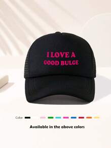 1 pièce Casquette de baseball unisexe à lettres "I LOVE", drôle pour le jour de match, réglable, chapeau de soleil pour l'extérieur, printemps et automne, voyage, vacances à la plage, sports, style Y2K, chapeau de papa, casquette de camionneur respirante en maille, meilleur cadeau de vacances