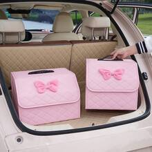 Car Trunk Storage Box Leather Multifunctional Vehicle Foldable Storage Box Organizer Car Interior Accessories