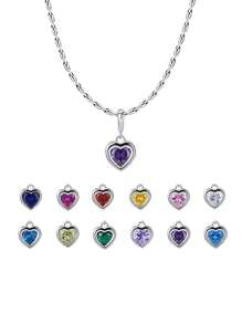 1 Stück Sterling-Silber 925 eleganter und romantischer herzförmiger bunter künstlicher Zirkonia-Anhänger - ideal für den täglichen Gebrauch und Bankettkleidung von Frauen. Perfekte Schmuckgeschenke für Geburtstage, Valentinstag, Muttertag, Erntedankfest und Weihnachten.