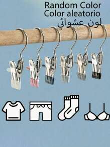20/10 Pieces Stainless Steel Clothespins, Laundry Clothes Pegs With Hooks, Closet Boot Hangers, Clips With Hooks, Portable Clothespins, Wardrobe Organizer, Multifunctional Single Clip Hangers, Boot Clips, Seamless Hook Fabric Organizer For Pants, Hats, Skirts, Socks, Shoes, Dresses, Pants, Shoes, Jeans, Boots, Skirts