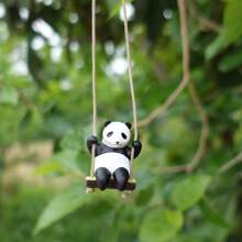 1pc Creative Panda On Swing Branch Figurine, Ornamental Decor, Gift, Fridge Magnet Room Decor Bedroom Decor Home Decor Wall Decor