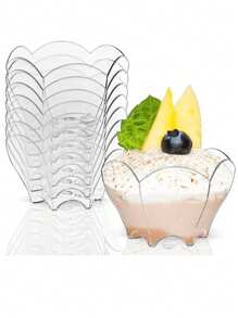 10/25/30/50 Piezas Vasos de postre mini de 70ml de plástico transparente para fiesta, yogur, parfait, pastel de queso, pudín, gelatina y aperitivos