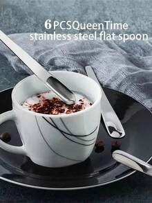 2/6/12 件咖啡勺不锈钢平勺甜点小咖啡勺搅拌棒勺厨房餐具返校 - 彩色 - 查看 3