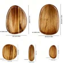 创意不对称木质托盘，户外露营便携式野餐盘，轻便蛋糕和小吃盘