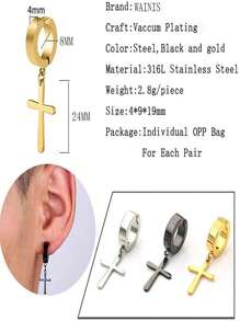 8pcs Stainless Steel Non Pierced Magnetic Earrings For Men Women CZ Clip On Dangle Magnet Earrings Set
