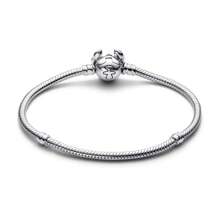 Disney 1pc 's Popular S925 Sterling Silver Heart-Shaped Cubic Zirconia Snake Bone Bracelet, Suitable For Jewelry DIY, Fashion Jewelry Gifts