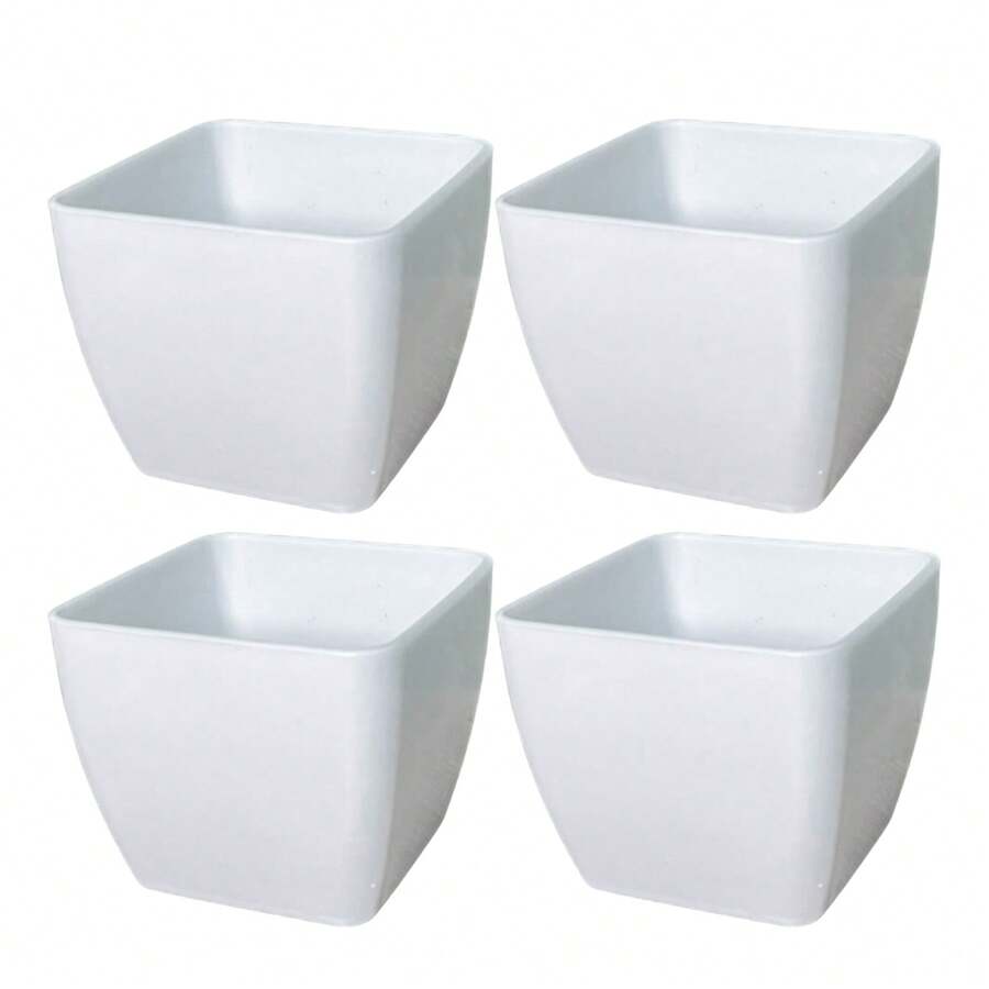 4pcs Mini Square Planter,Imitation Planter,Flower Pot, Succulent Pot, Bonsai Pot