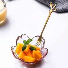 12/6/3/1pcs Stainless Steel Dessert Forks, 4.72inch Fruit Forks With Leaf Shaped Handles, Suitable For Home Afternoon Tea, Cafe, Fruit, Cake, Dessert, Minimalist And Elegant Stainless Steel Forks, Kitchen Essential, Tableware, Salad, Vegetable,School Supplies