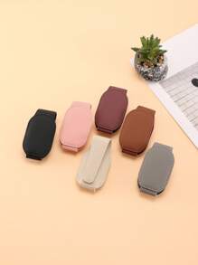 1pc Car Sunglasses Holder Glasses Hanger Clip For Car Sun Visor With Leather Adsorption Automotive Interior Accessories For All Eyeglasses