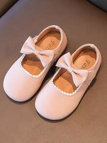 Girls' Princess Shoes, Non-Slip Soft Sole Pink Butterfly Ballet Flats, Suitable For Spring & Autumn