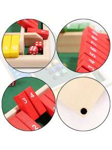 1 pieza Juego de Cerrar la Caja, Juego de dados de madera para 2-4 jugadores para fiestas, juegos de mesa de madera para oficina y hogar