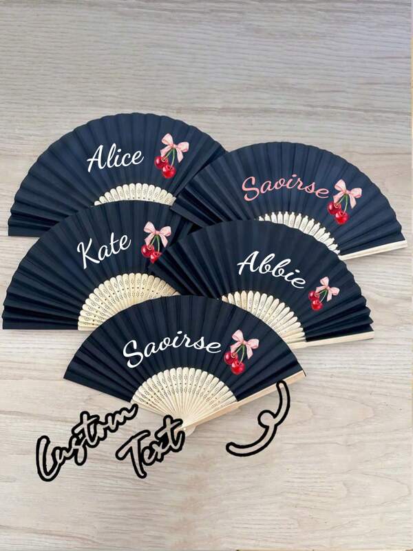 Personalized Name, Picture, White Fabric Fan, Bamboo Rib Wedding, Party Favor Handheld Fan, Paper And Bamboo Personalized Handheld Fan White Pink Black Wedding Bachelorette Party Girl Holiday Gift Wedding Birthday Order Baby Shower Bride
