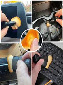 2pcs Car Interior Dust Brush, Auto Detailing Brush, Soft Bristles Car Cleaning Brushes, Tool For Air Conditioner Vents, Leather, Computer, Scratch Free, Car Interior Accessories,It Is Suitable For Dust Removal Of Car Interiors, Nail Art, Keyboards, Etc