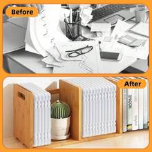 5 Pack A4 File Paper Storage And Organizer Box, Clear Scrapbook Office Document Holder Plastic Storage Container With Hing Lids Portable Project Case For Magazine File And School Supplies - 5 - View 4