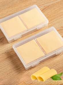 2pcs Butter Cheese Packaging Storage Box, Cheese Slice Storage Box, Transparent Cheese Container, Kitchen Accessories