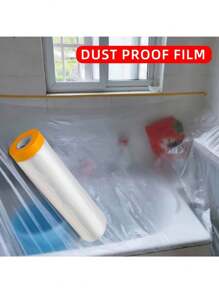 Schweres, wasserfestes und staubdichtes Kunststoffklebeband - klar, mit Klebestreifen als Kratzschutz für Möbel und Böden, geeignet für Heimdekoration, Umzüge und allgemeinen Schutz. Malerschutzfolie, selbstklebendes Plastik-Tropfband für Möbel und Wände, leicht zu entfernen, staubdicht, ideal für Malerarbeiten