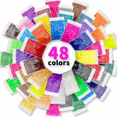 48 Colors Fuse Beads Refill Set, 1000pcs/Bag, 5mm Perler Beads Kit For Pixel Art DIY, 3D Puzzle Jewelry Craft, Handmade Gift, Suitable For Beginners, Animal Shape Pegboard For Arts And Crafts Projects
