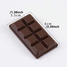 1pc Soft Squishy Slow Rebound Chocolate Simulation Food Toy, Anti-Stress Squeeze Toy, Relaxing Chocolate Slab, Chocolate Scented Stress Relief Toy, Simulation Food Large Chocolate Block, Cute Chocolate Pieces, Couple Gift (Random Style & Color) - Multicolor - View 4