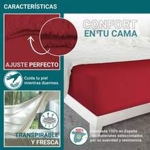 Ecommerc3 Fitted Sheet For Mattress From 80 To 200 Cm, Adjustable, Elastic, Durable – Soft, Breathable Fitted Sheet With Perfect Fit – Suitable For Mattresses Up To 30 Cm Height - Red - View 5