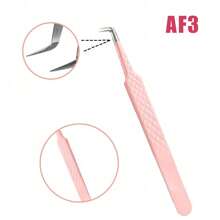 FADVAN 1 Pc Eyelash Tweezers Extension Pink Stainless Steel Superhard Tweezers With Fiber Tips High Precision Anti-Static Tweezers