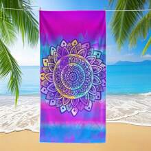 1 pezzo Asciugamano da spiaggia stampato in fibra ultrafine super assorbente, elementi essenziali da viaggio, accessori da viaggio, elementi essenziali da spiaggia