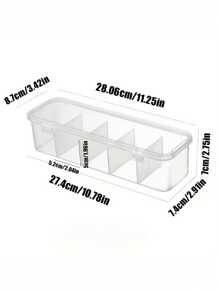 1PC Transparent Storage Box, Simple Storage Bag, Long Strip Organizer Case For Digital U Disk, Charger, Earphone, Mobile Phone Accessories, Data Cable, Charger, Desktop Storage & Organizer Box For Home, Office. School Supplies,Back To School