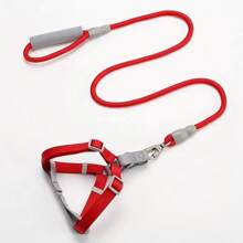 2pcs/Set Solid Color Macaron Rope Leash And Chest Harness For Small To Medium Dogs