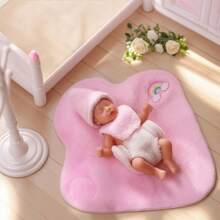 Lifelike Mini Silicone Children Doll With Toys Set - Pink Toddler Girl, All-Vinyl, Includes Crib, Mirror And Accessories, Suitable For Children Over 3 Years Old, Children Doll Accessory