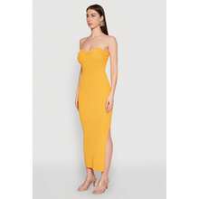 Side Slit Maxi Tube Dress - Multicolor - View 3