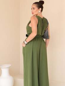 Jumpsuit, Pantaloons, Tank Top, Belt, Custom Tailoring - 綠色 - 查看 2