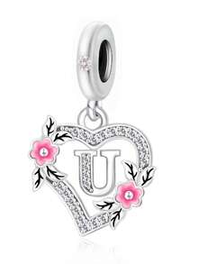 1pc Minimalist 925 Sterling Silver Zirconia 26 Alphabet Beads Pendant Necklace, Gift Item - Silver - View 27